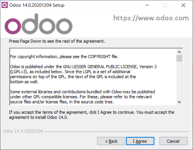 Cài đặt Odoo Community