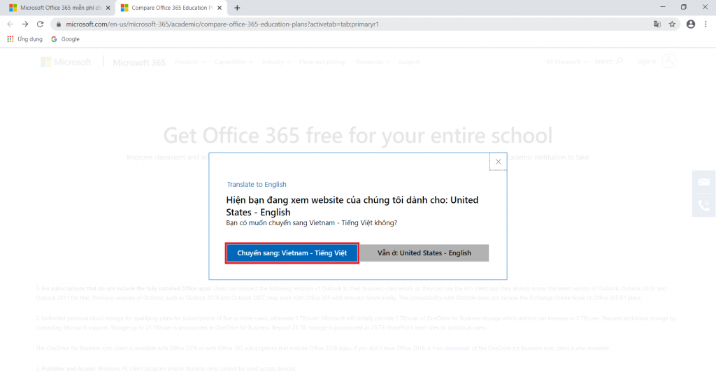 Microsoft Office 365 miễn phí