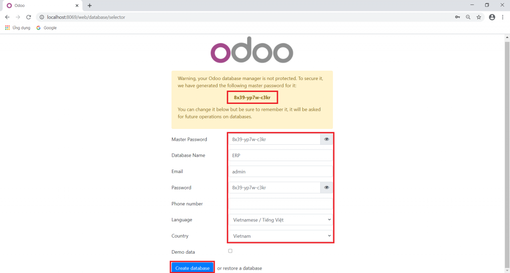 Odoo Database