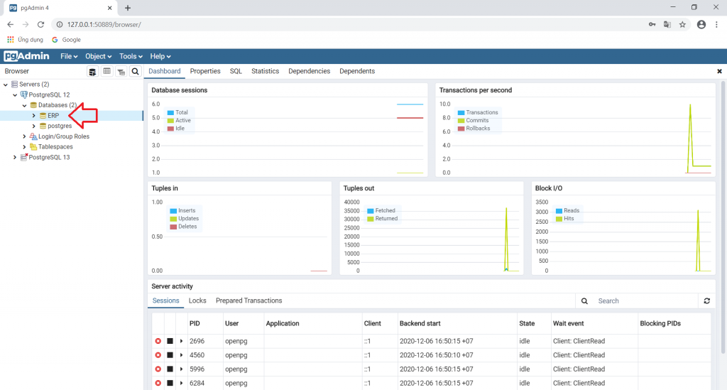 Odoo ERP PostgreSQL