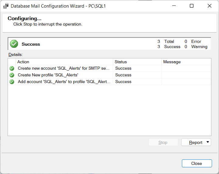 Configuring Database Mail